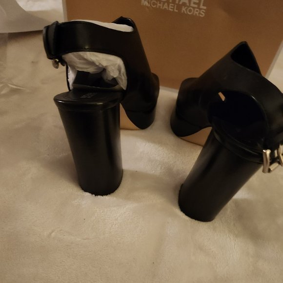 MK Piper Leather Sling Back Platform Size 8.5 - Picture 9 of 13